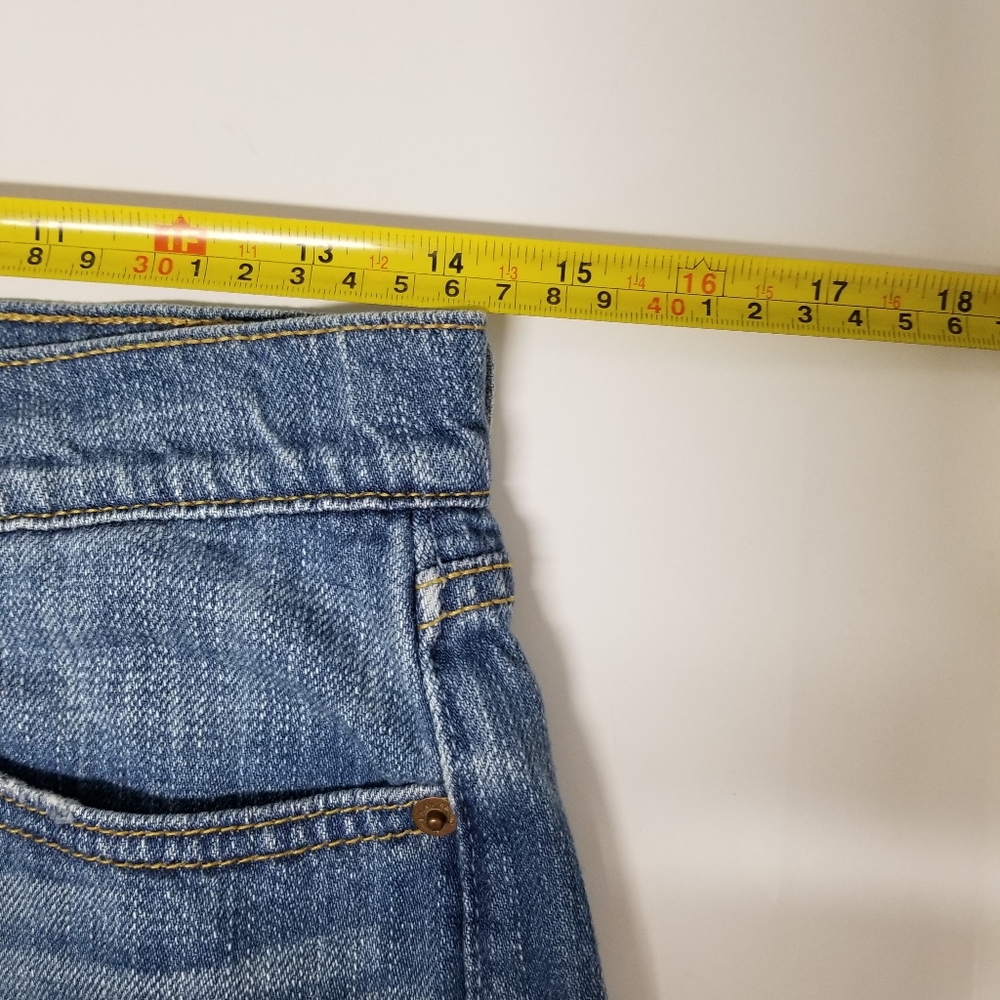Lucky Brand Malibu Blue Denim Distressed Cut-off Jean Shorts 25 - Picture 12 of 14